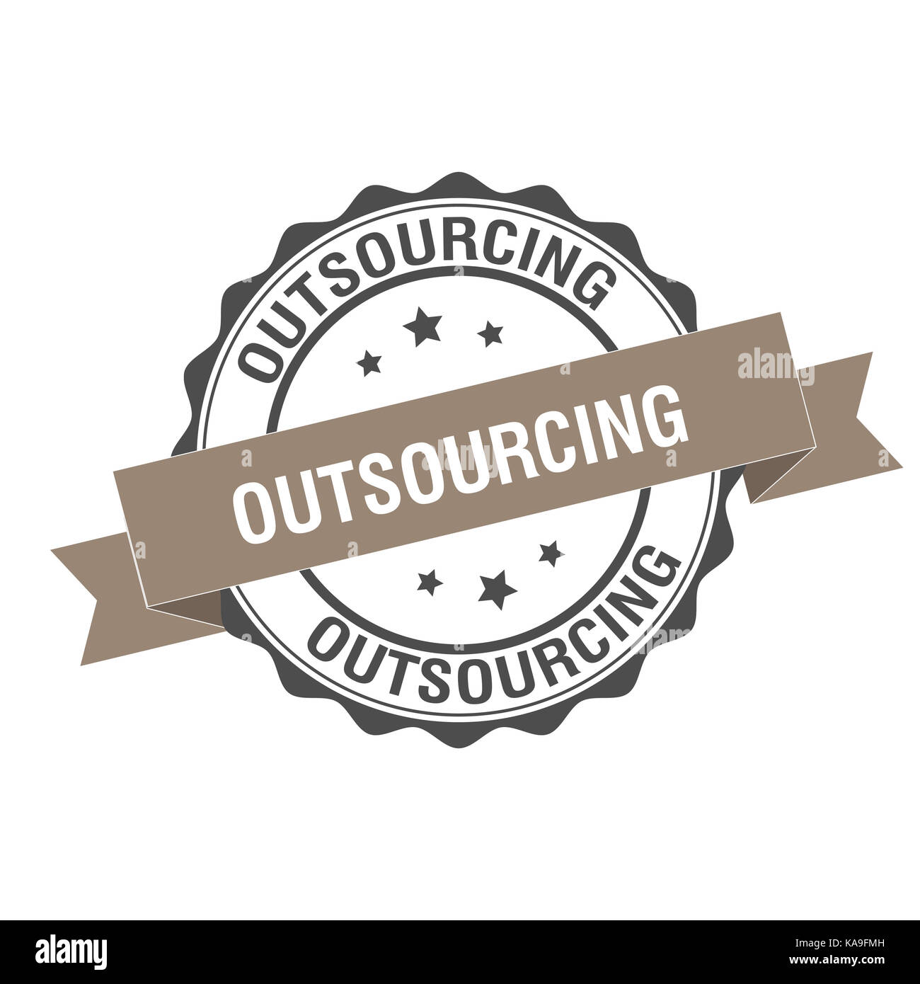 Outsourcing stamp illustration Stock Photo