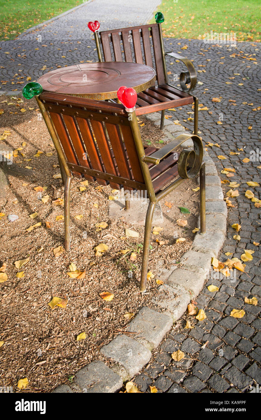 The bench of dissident turned president Vaclav Havel (1936-2011) in the ...