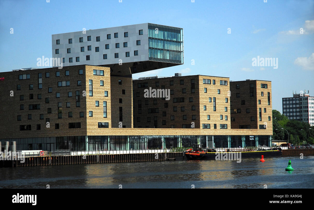BERLIN-MAY 31: View of the Nhow Hotel on the Spree riverside , Friedrichshain district,Berlin,Germany,on May 31,2011. Stock Photo