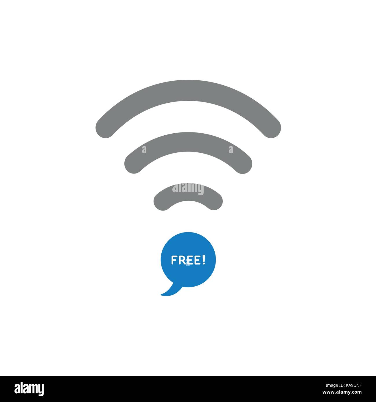 Flat design style vector illustration concept of grey wifi symbol with ...