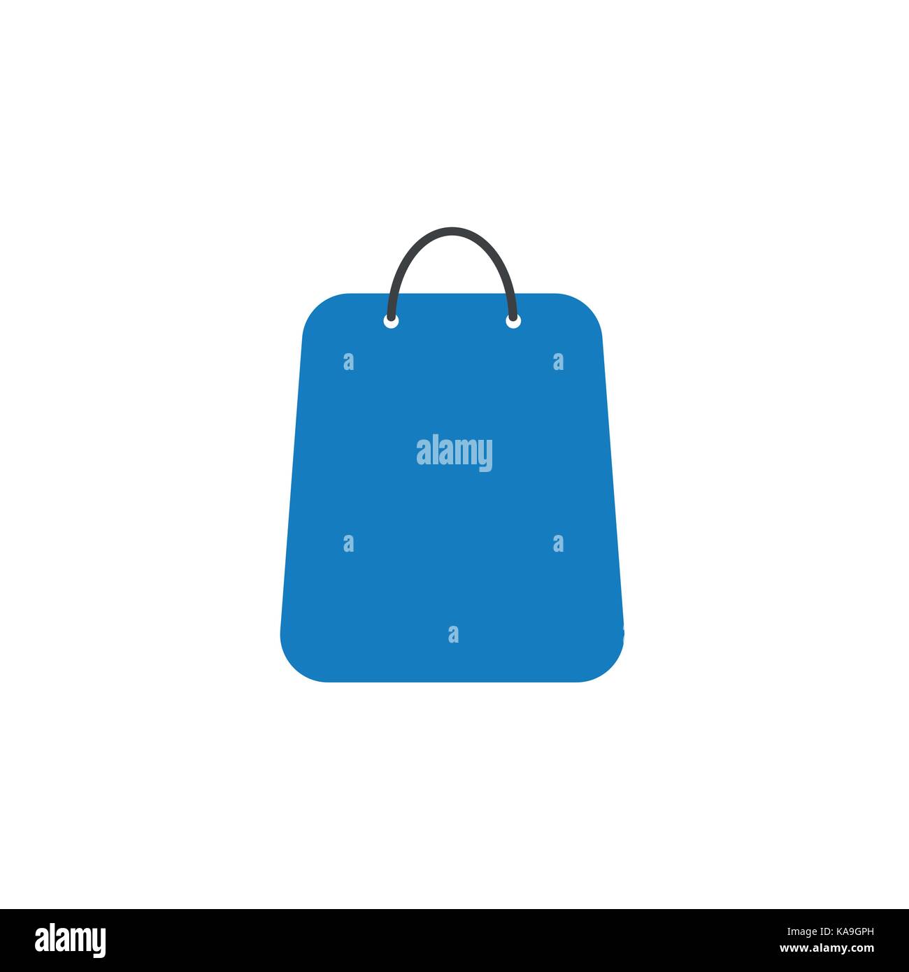 Flat design style vector illustration of blue shopping bag symbol icon ...
