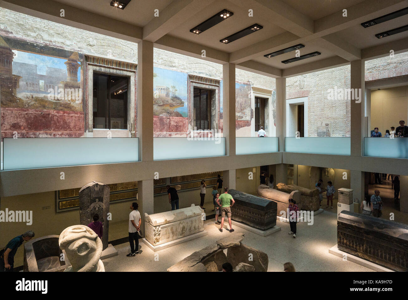 Berlin. Germany. The Neues Museum (New Museum), Museum Island, the Egyptian Courtyard.  The Neues Museum exhibits the collections of the Egyptian Muse Stock Photo