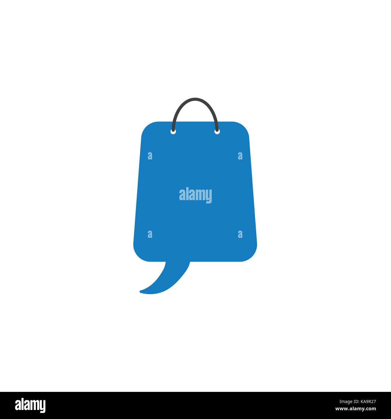 Flat design style vector illustration concept of blue shopping bag ...