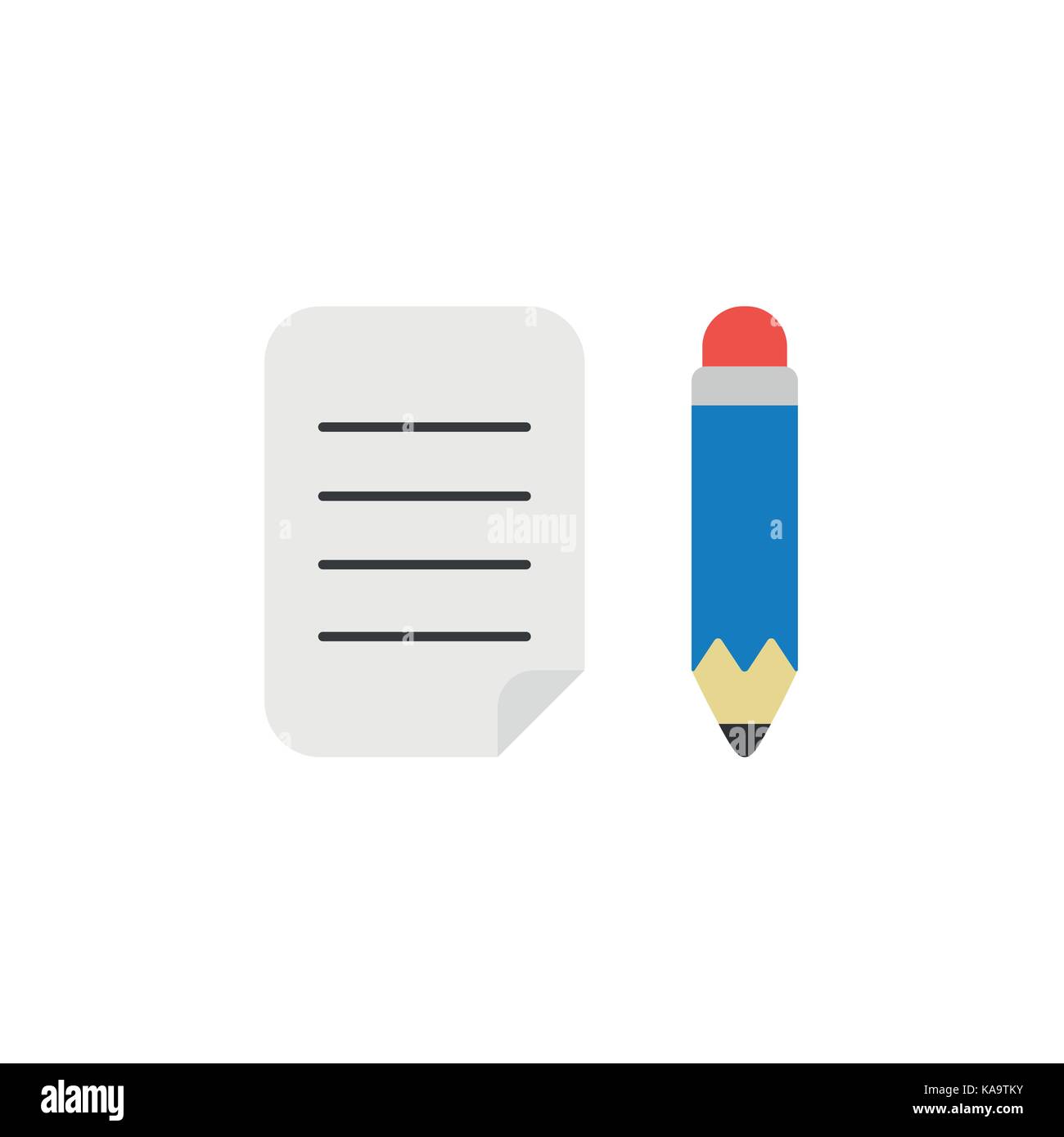 Flat design style vector illustration concept of written paper with ...
