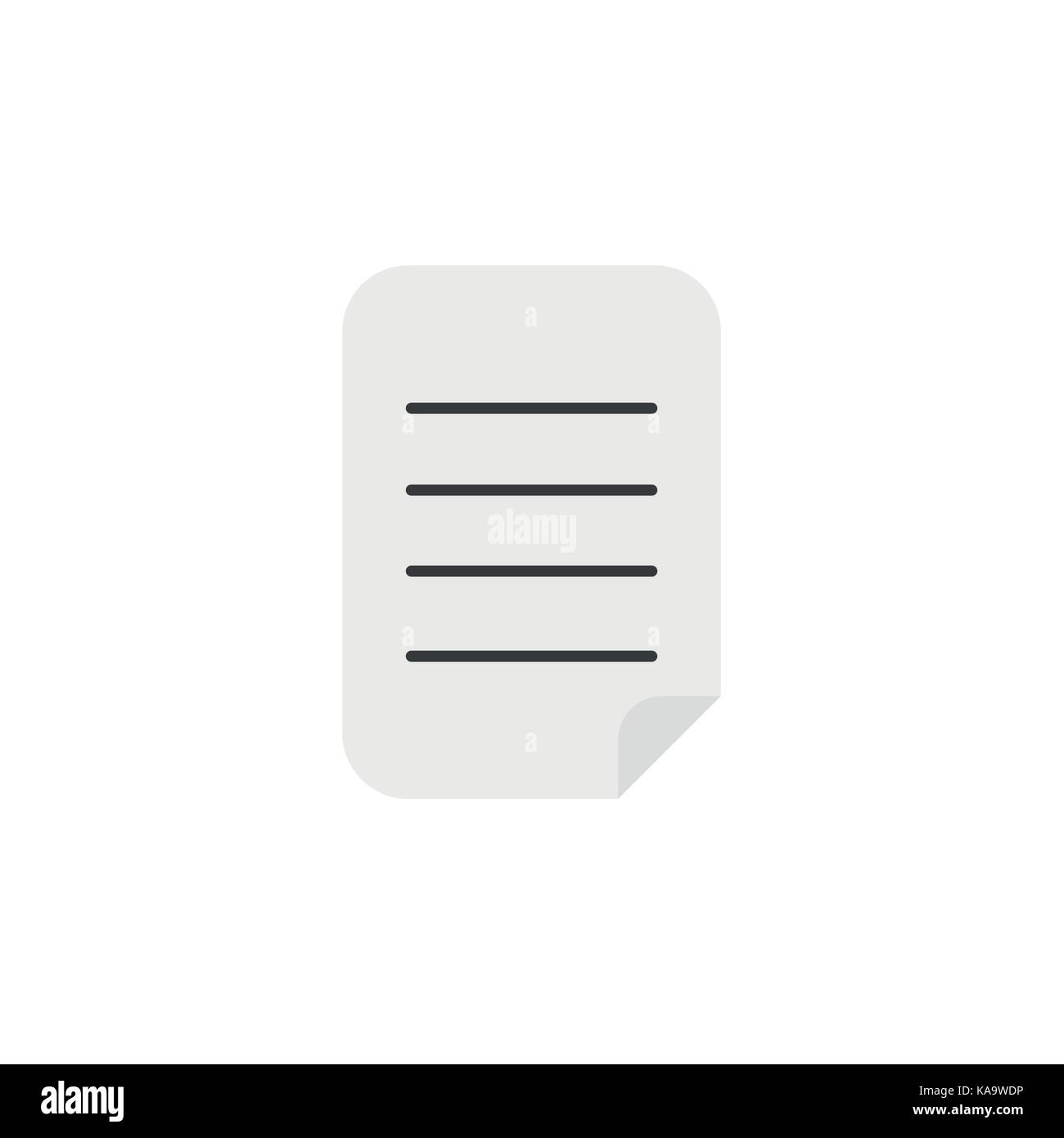 Flat design style vector illustration of written paper symbol icon on