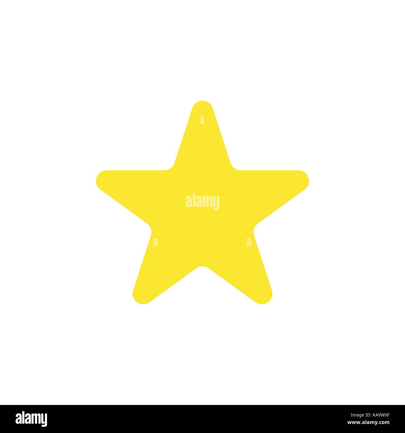 Flat design style vector illustration of yellow star symbol icon on white background. Stock Vector