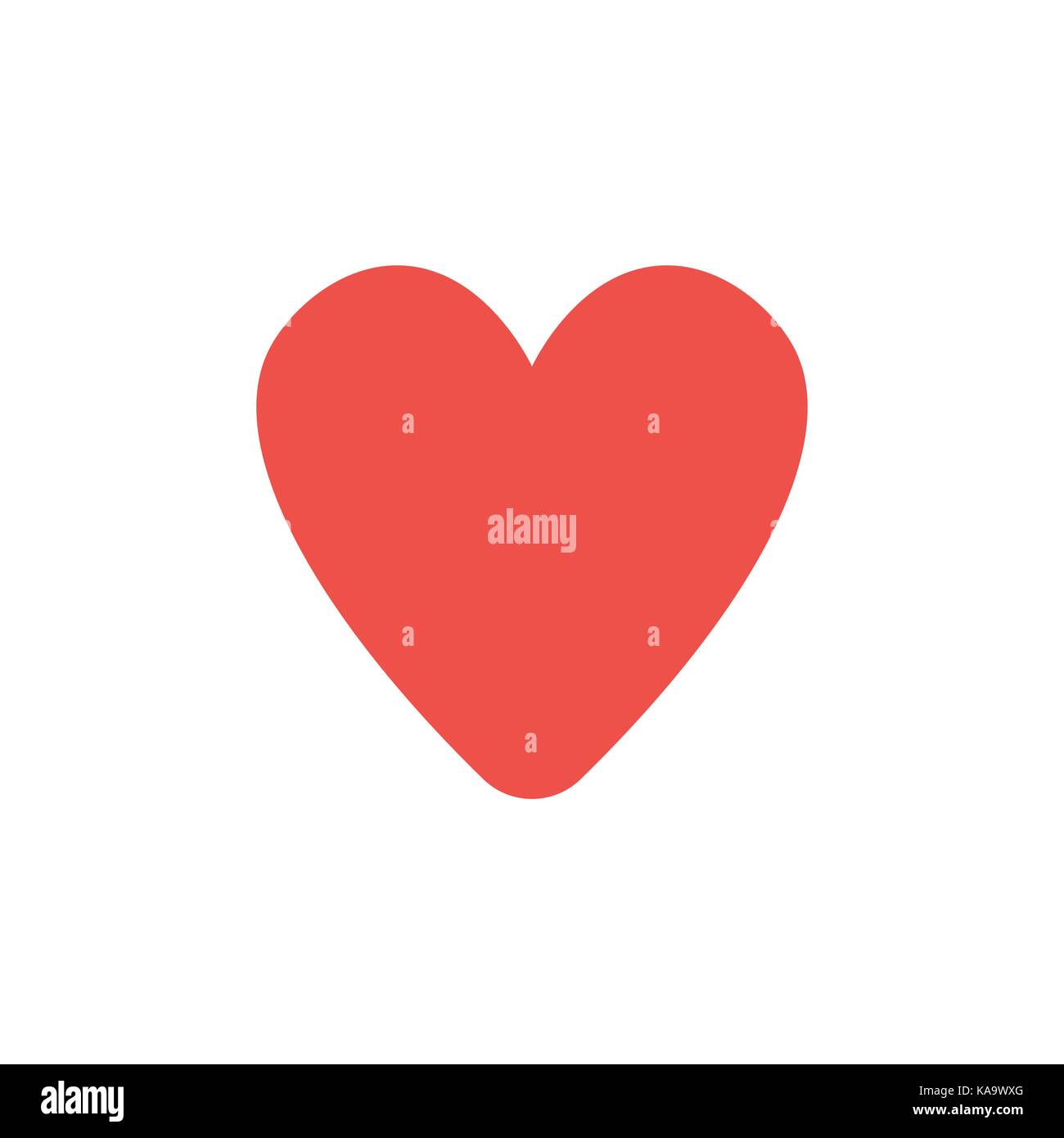 Flat design style vector illustration of red heart symbol icon on white ...