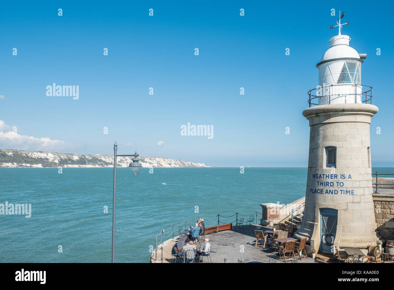 The Lighthouse Champagne Bar, The Harbour Arm Folkestone Kent UK Stock Photo
