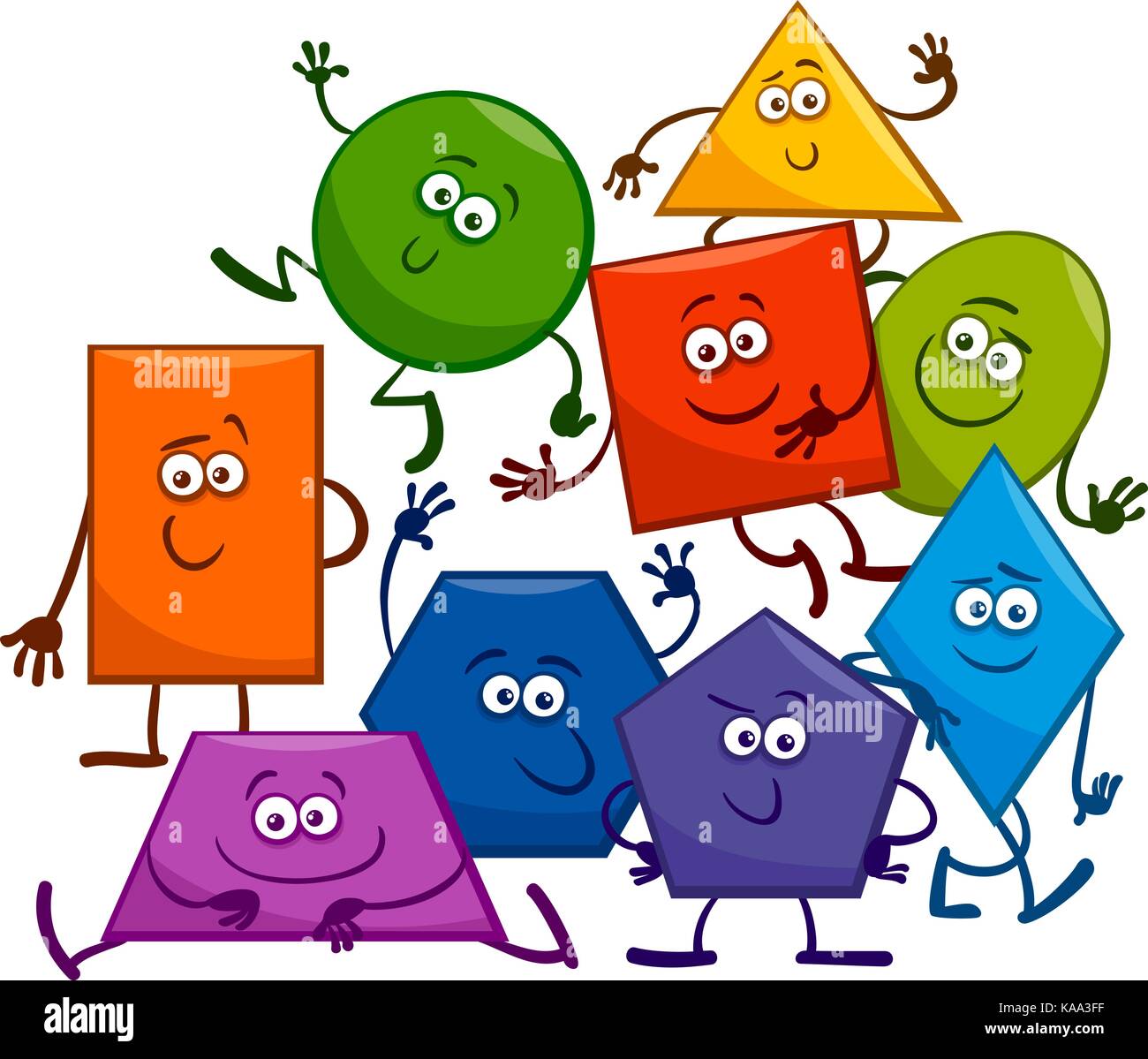 Cartoon illustration square basic geometric hi-res stock photography ...