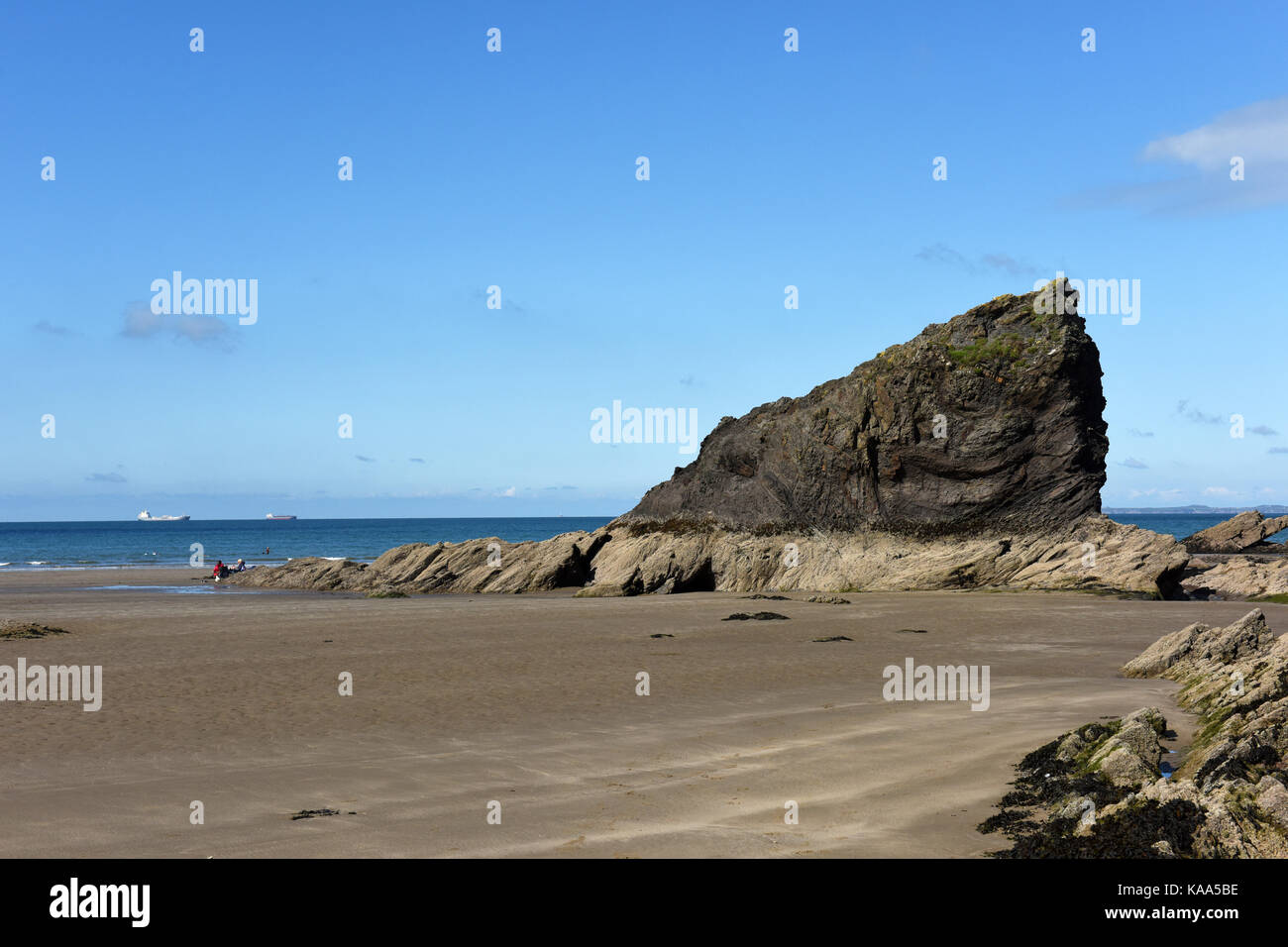 Broad Haven beach in Pembrokeshire in West Wales. Stock Photo