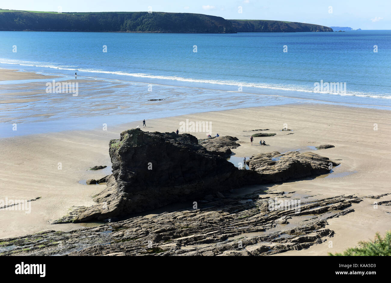 Broad Haven beach in Pembrokeshire in West Wales. Stock Photo