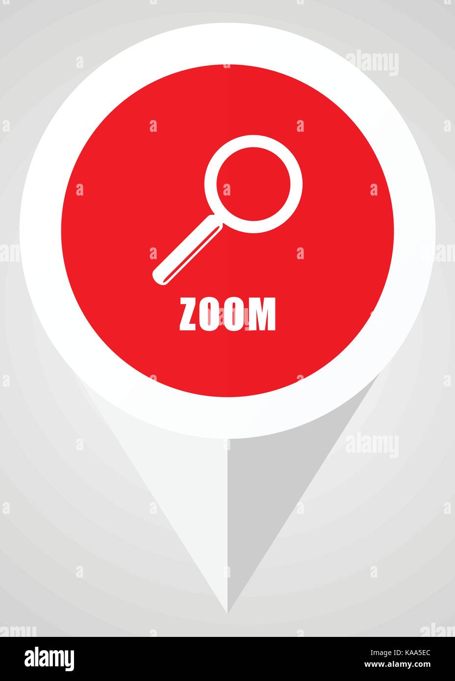Zoom vector icon. White and red web pointer in eps 10 for webdesign and smartphone applications. Stock Vector