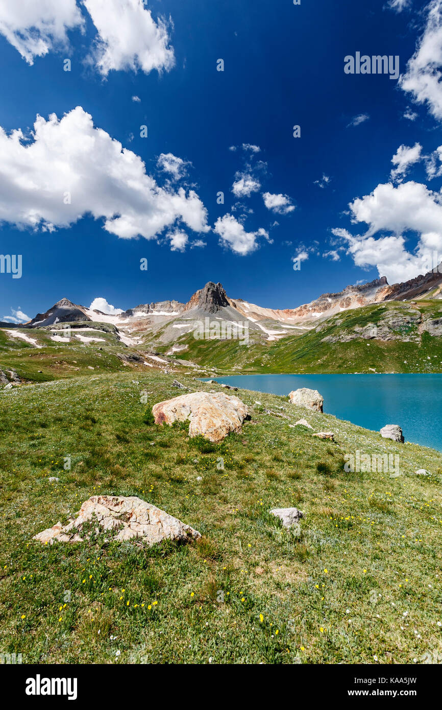 Pilot Knob (13,738 ft.) and Ice Lake, Ice Lake Basin, San Juan National