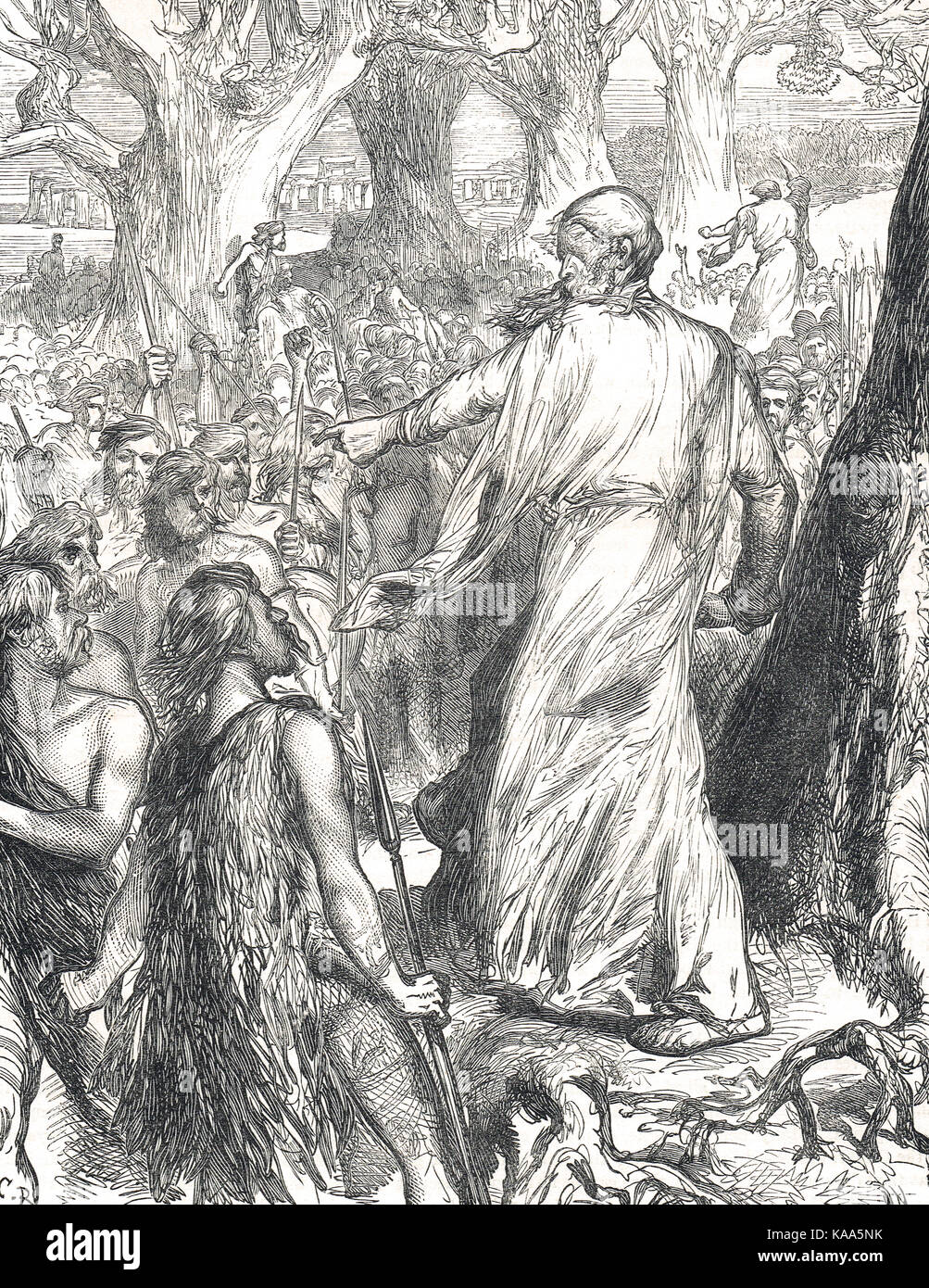 The Druids inciting the Britons against the Romans Stock Photo
