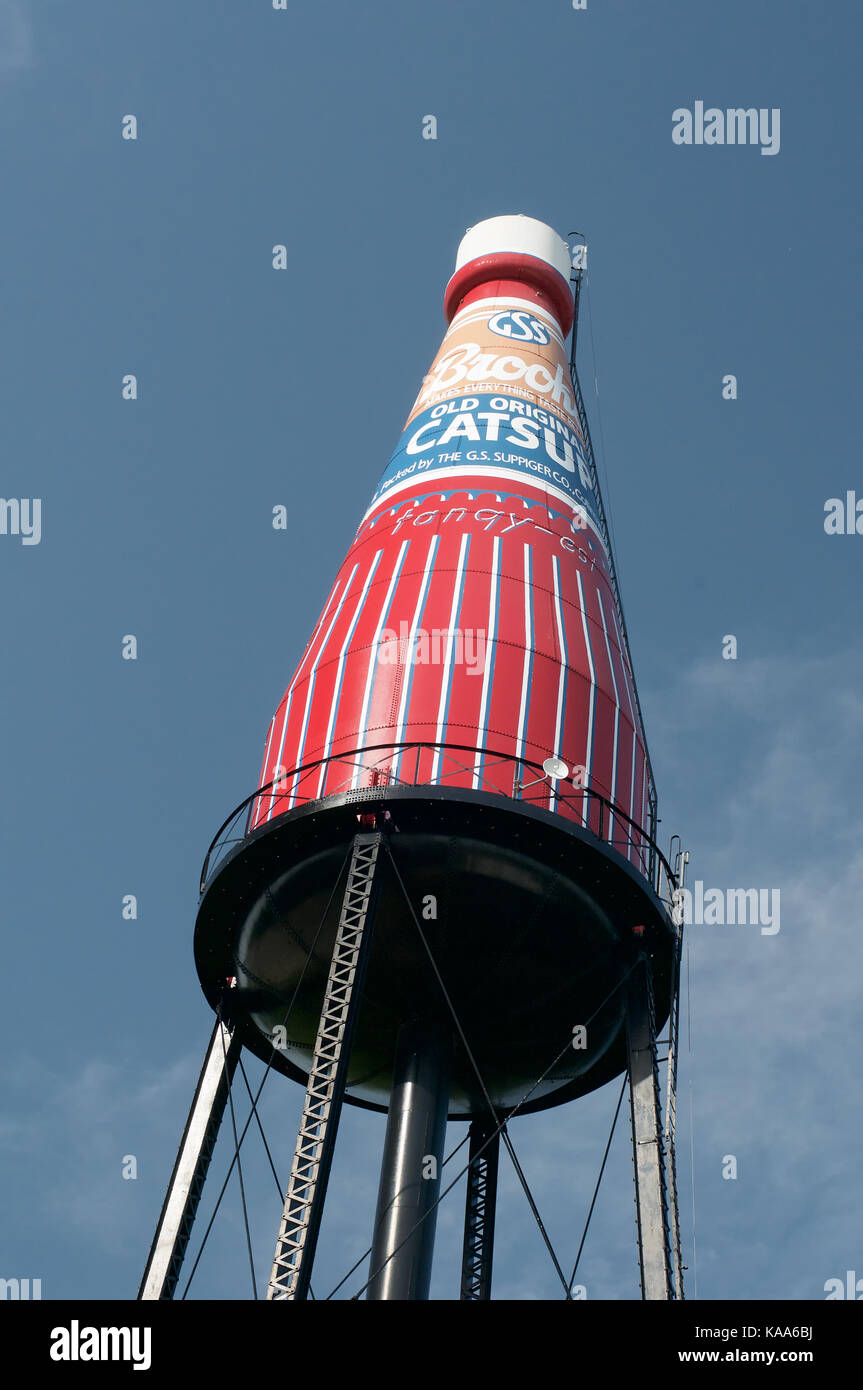 The World's largest Catsup Bottle at Collinsville, Illinois, USA Stock