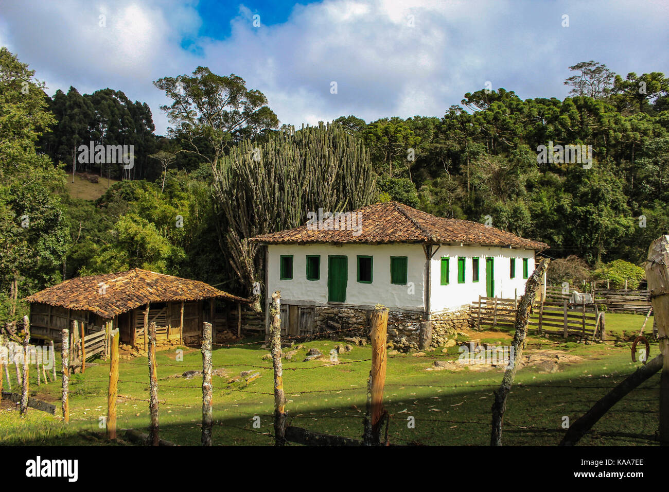 Old Portuguese colonial house in the city of Goncalves (Minas Gerais - Brazil) Stock Photo
