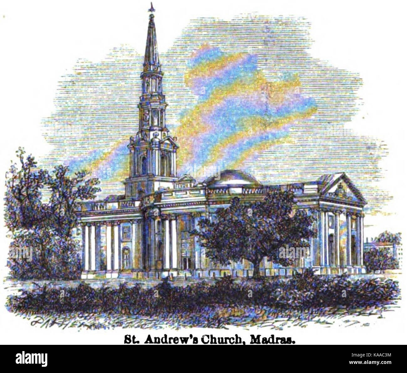 St. Andrew's Church, Madras (MacLeod, p.120, 1871)   Copy Stock Photo