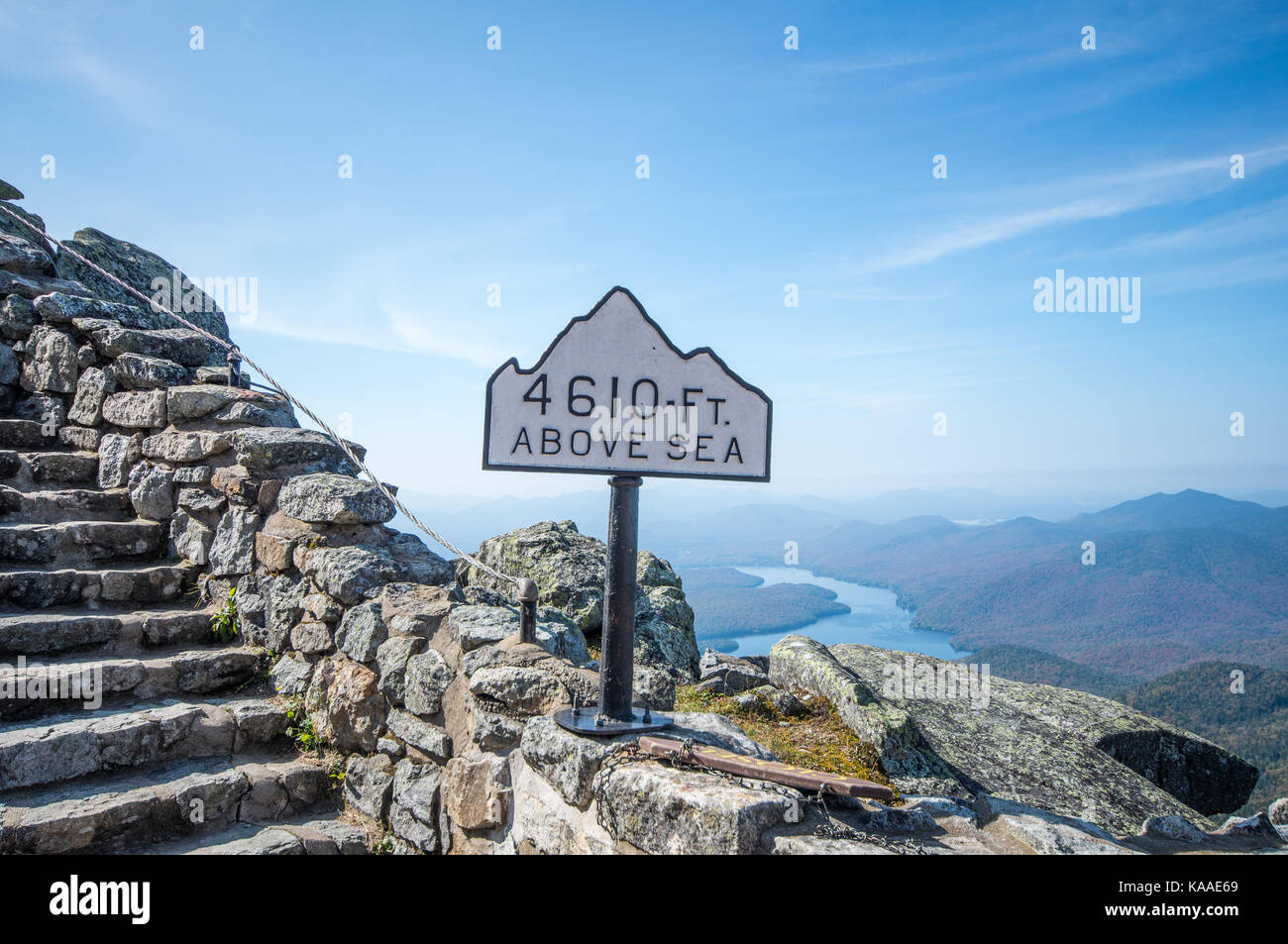 Whiteface Mountain elevation sign Stock Photo Alamy