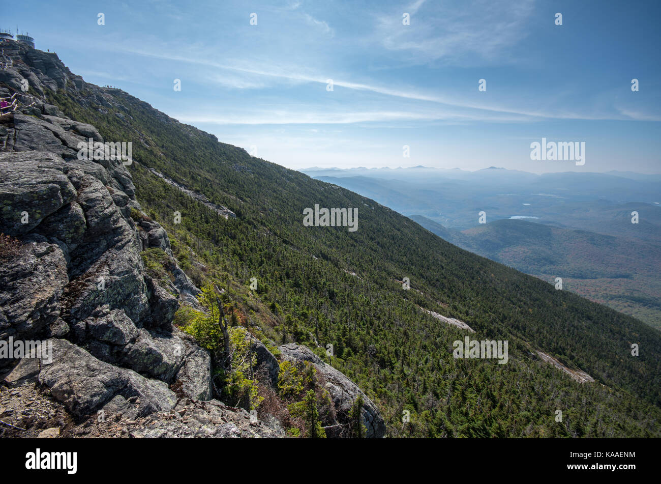 Views from the trail at Whiteface mountain Stock Photo