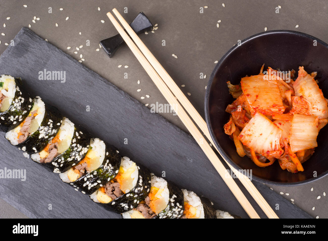 Kimbap or gimbap with tuna korean food Stock Photo Alamy