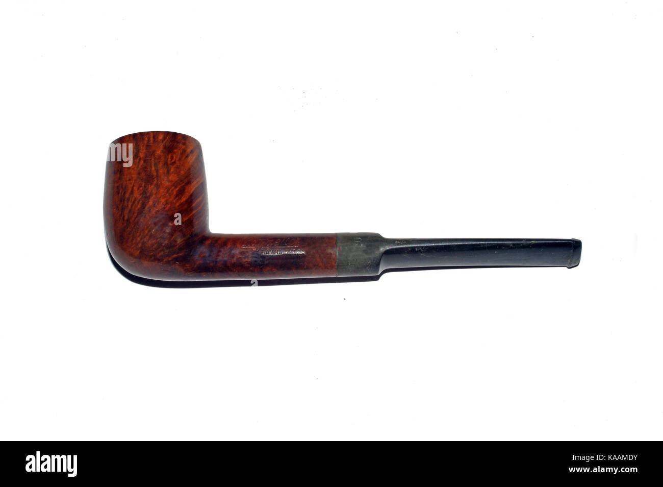 Tobacco pipe close-up on white background Stock Photo