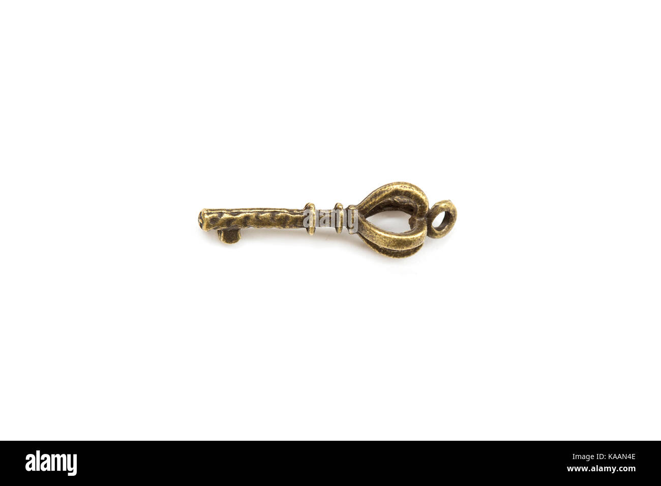 View at vintage metal key isolated on the white background Stock Photo ...