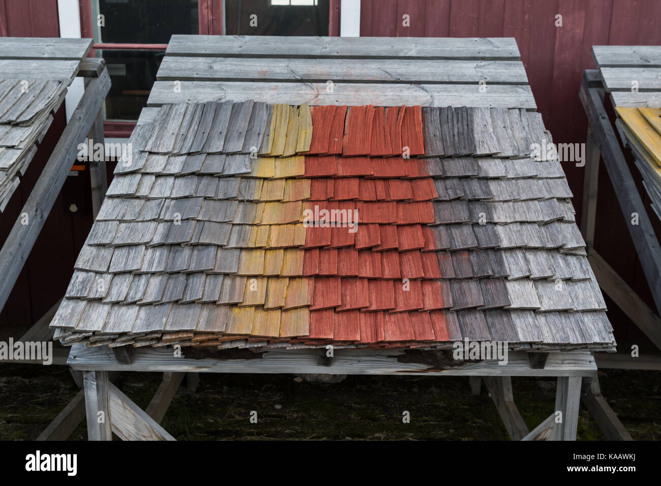 Old style ceiling plates in Røros, Norway Stock Photo