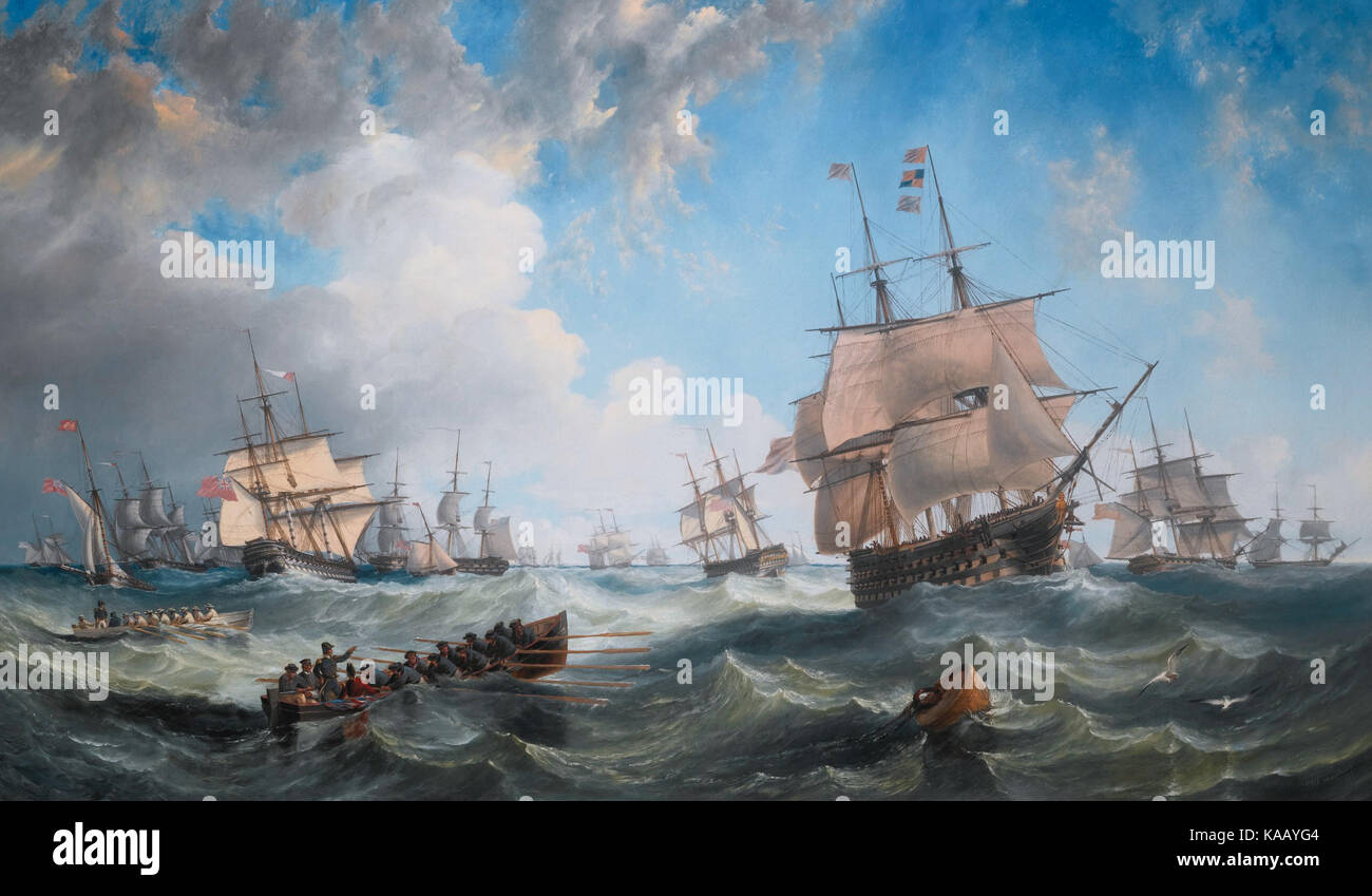 The Channel fleet in heavy weather, by John Wilson Carmichael Stock