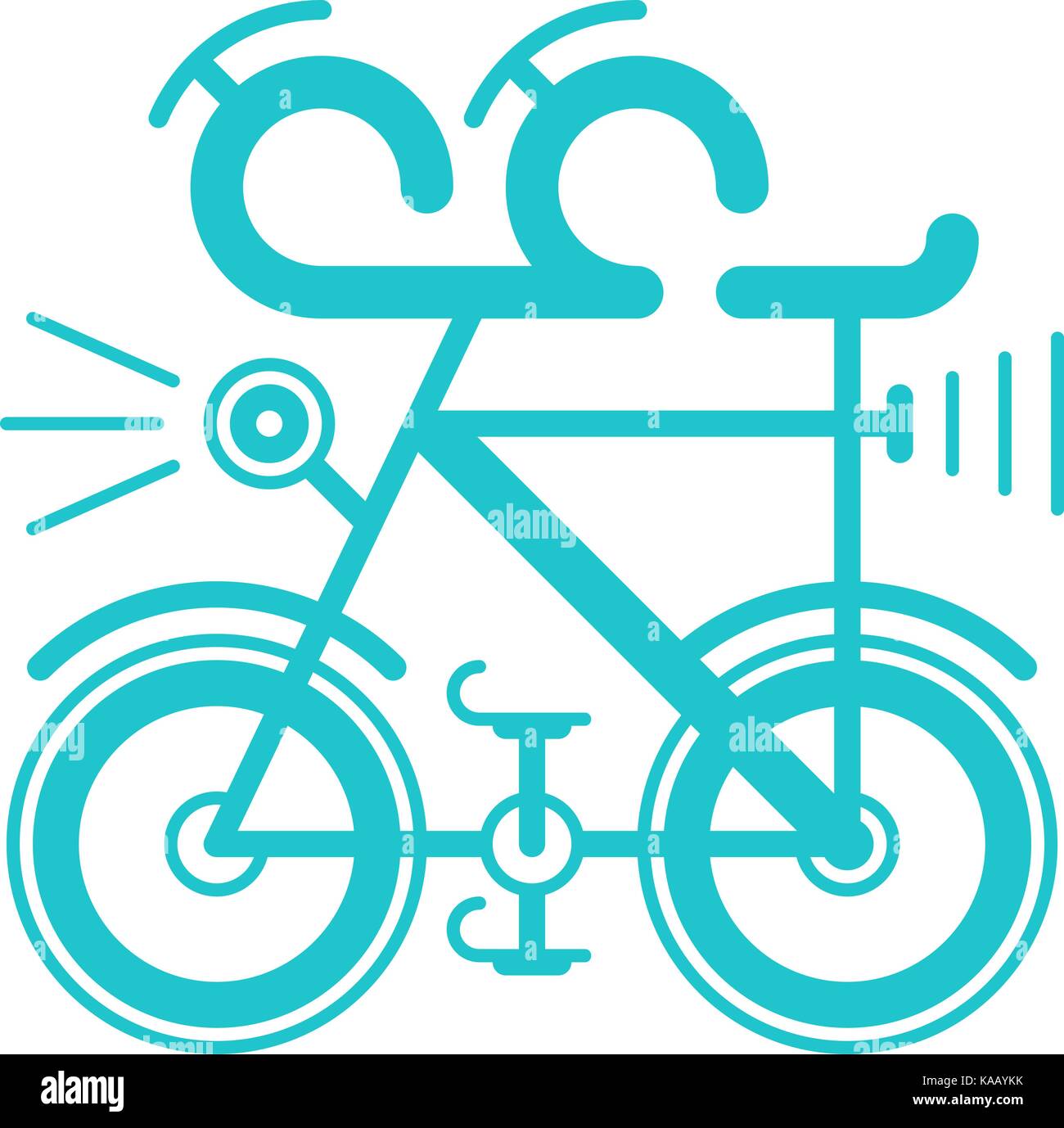 Use it in all your designs. One color bicycle bike icon in flat style. Quick and easy recolorable shape. Vector illustration a graphic element Stock Vector
