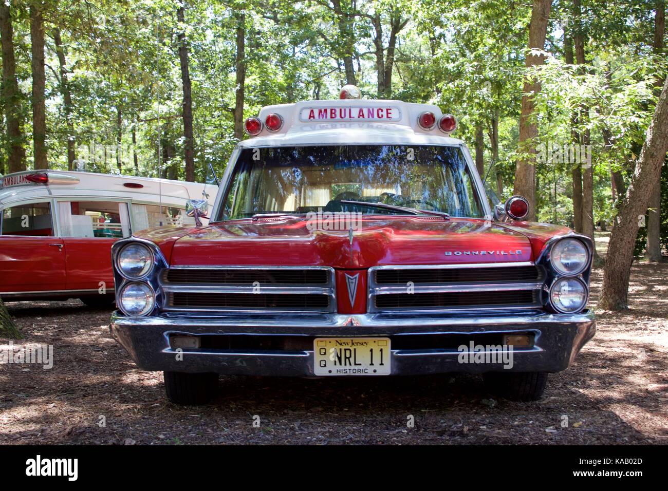 A classic Pontiac Bonneville ambulance at the 37th Annual Fire