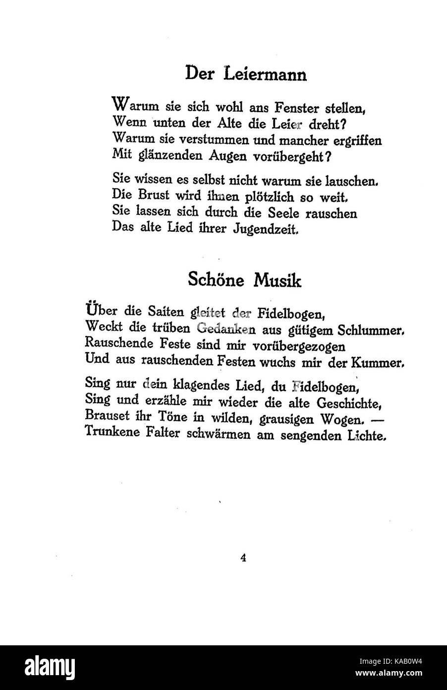 Ringelnatz Gedichte 004 Stock Photo Alamy