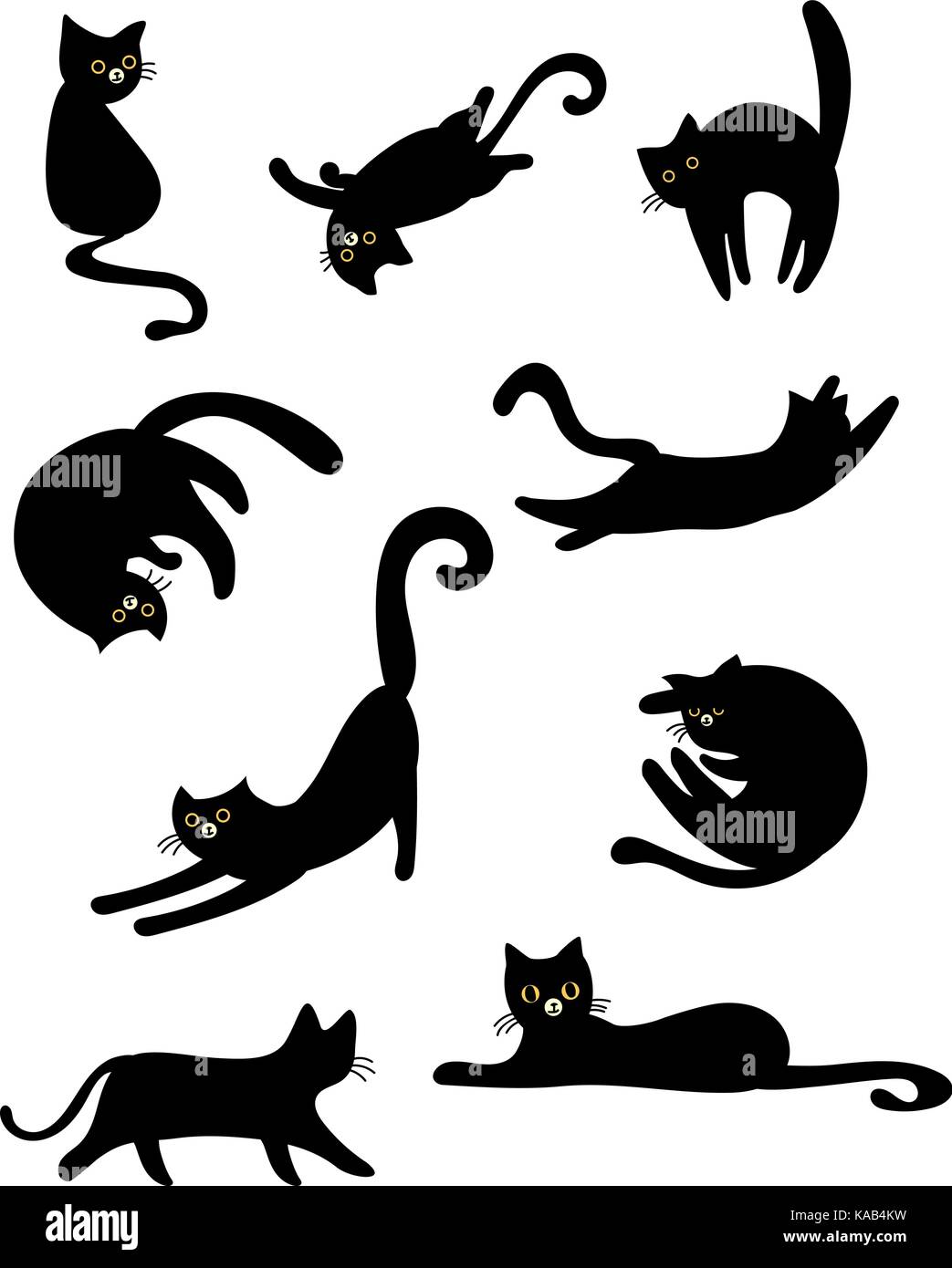 Black Lovely Cats Stock Vector Image & Art - Alamy