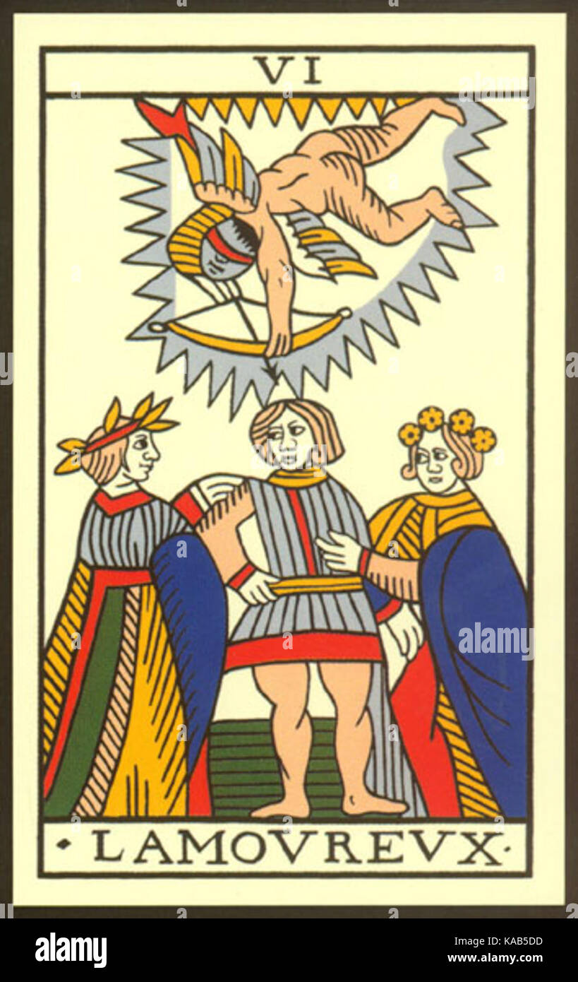 Tarot de Marseille tirage de carte divinatoire en tarologie Stock Photo