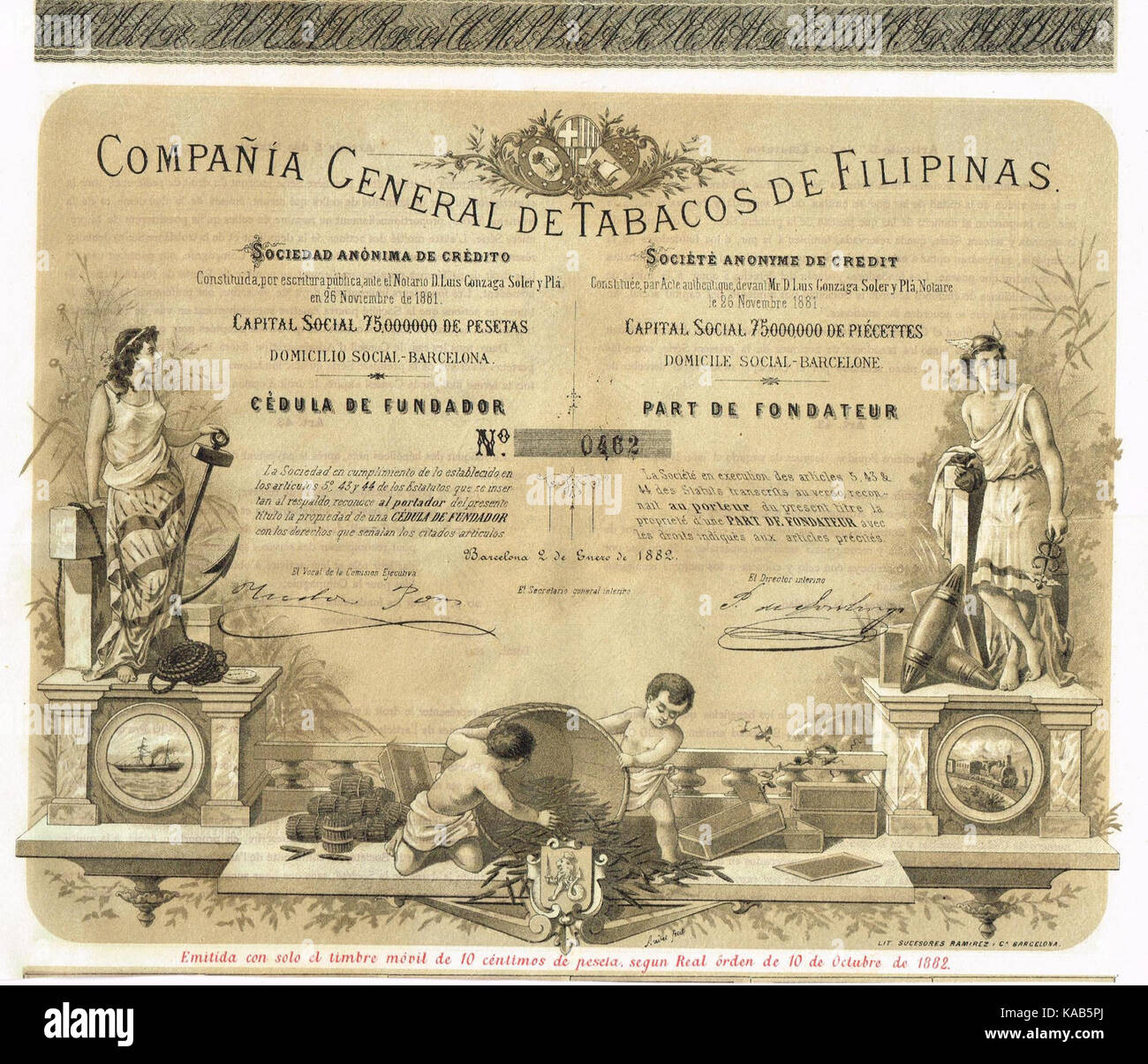Tabacos de Filipinas 1882 Stock Photo Alamy