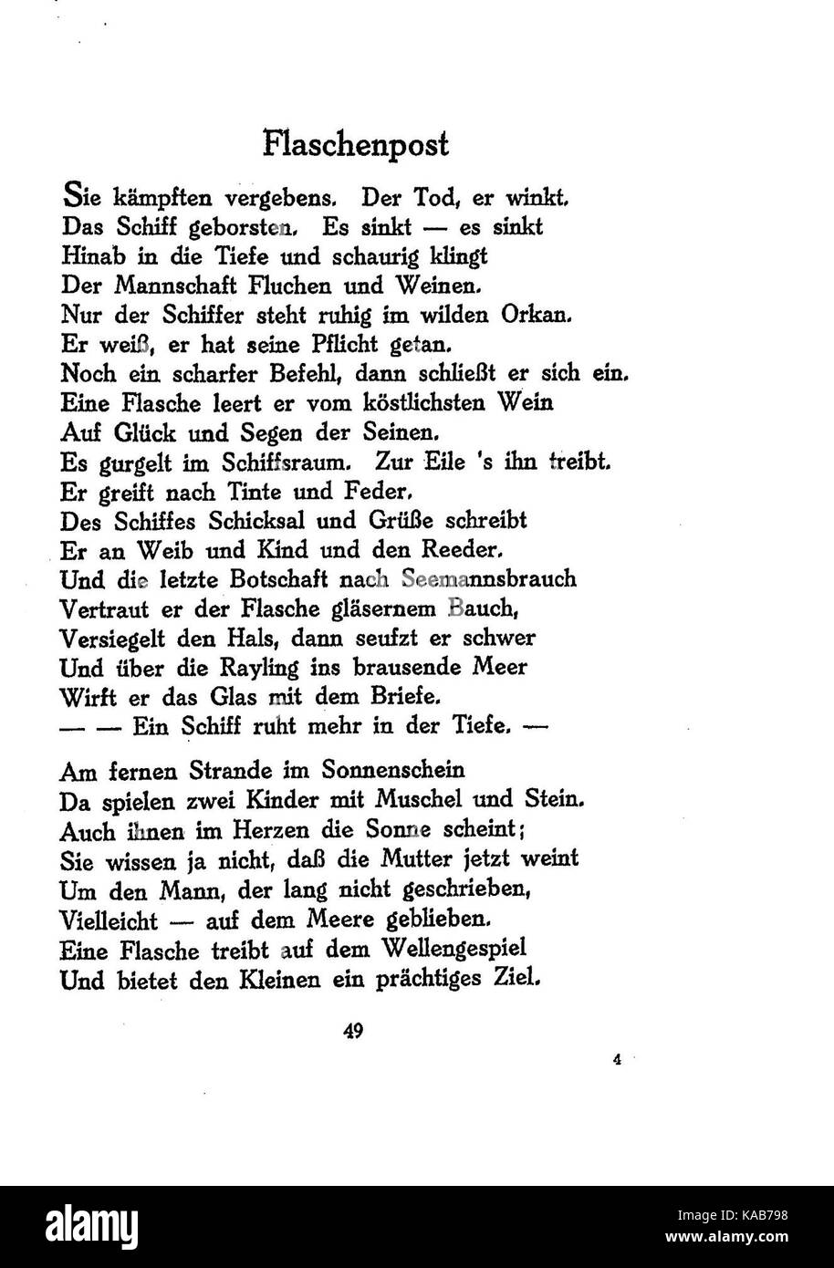 Ringelnatz Gedichte 049 Stock Photo Alamy
