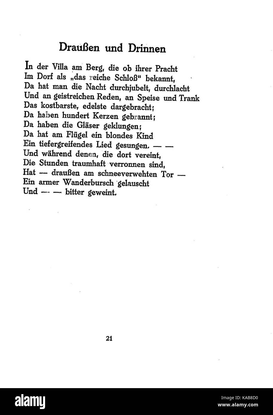 Ringelnatz Gedichte 021 Stock Photo Alamy