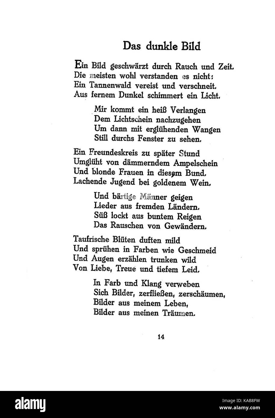 Ringelnatz Gedichte 014 Stock Photo Alamy