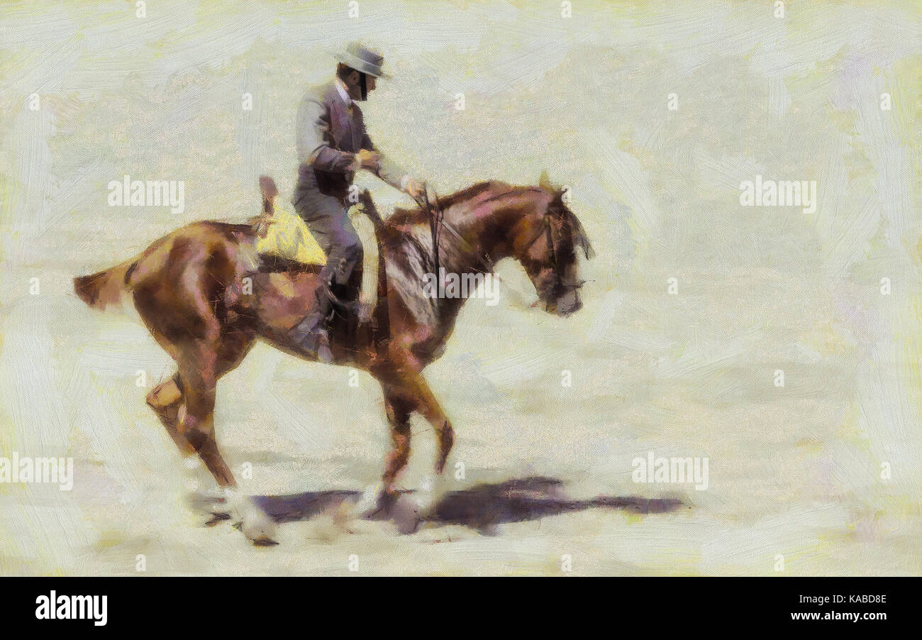 Traditional Spanish Horseman painting Stock Photo
