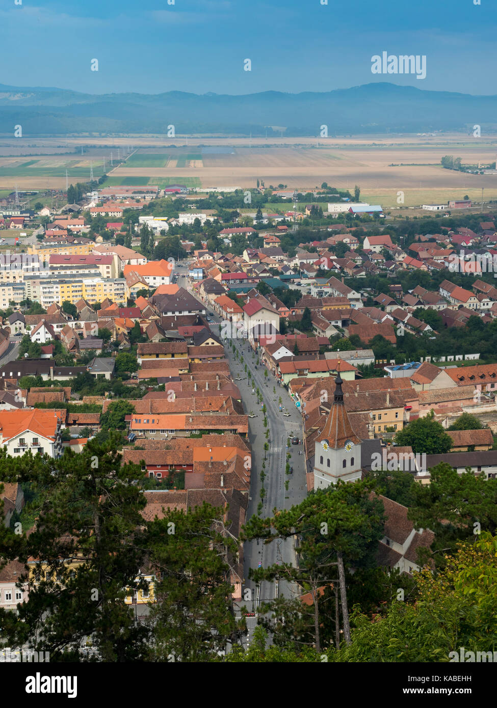 Rasnov city seen from the fortress Stock Photo