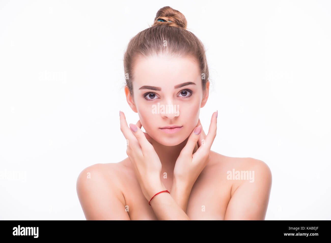 Young beauty girl with healthy care beautiful healthy clean skin and ...