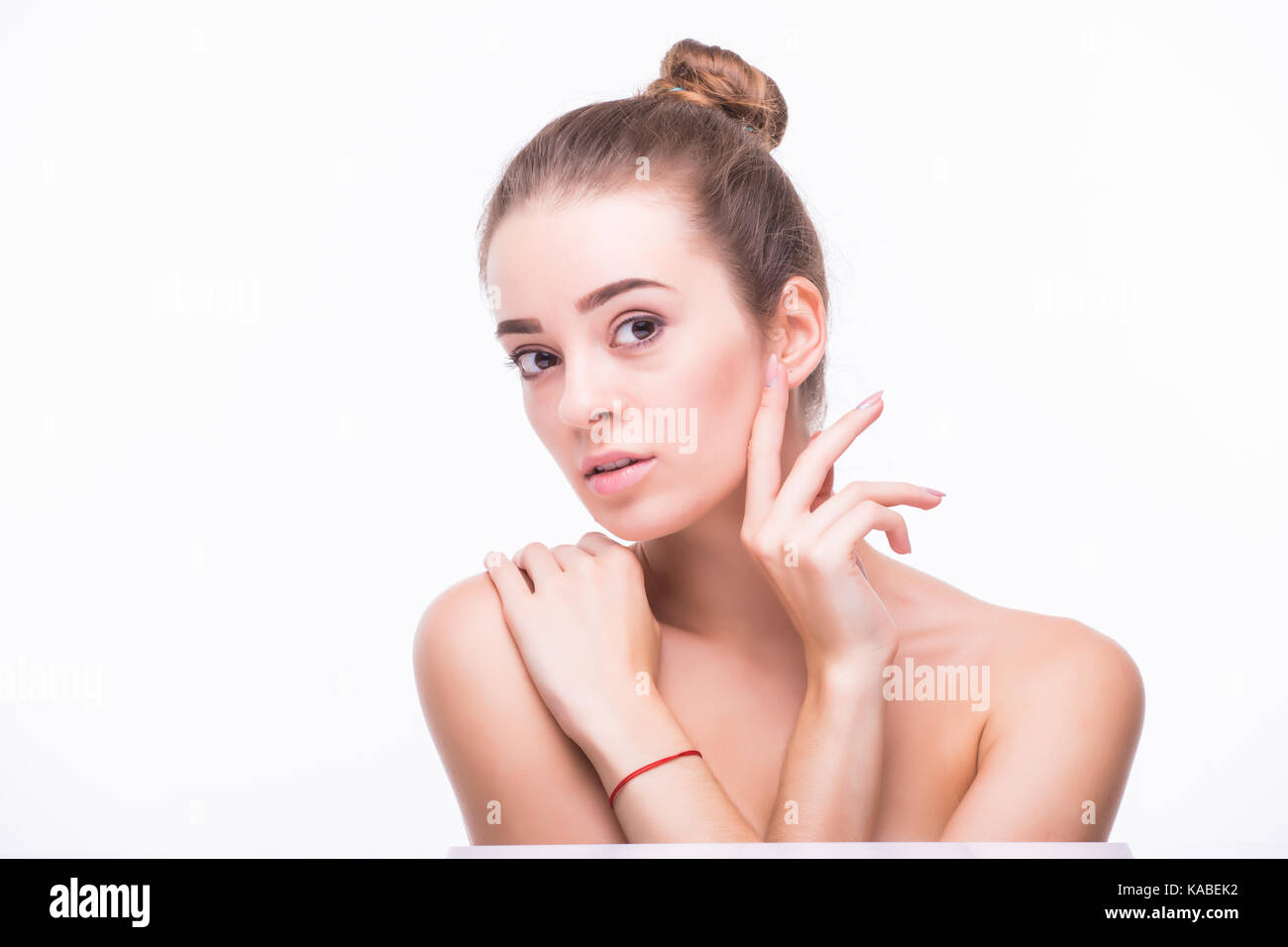 Young beauty girl with healthy care beautiful healthy clean skin and ...