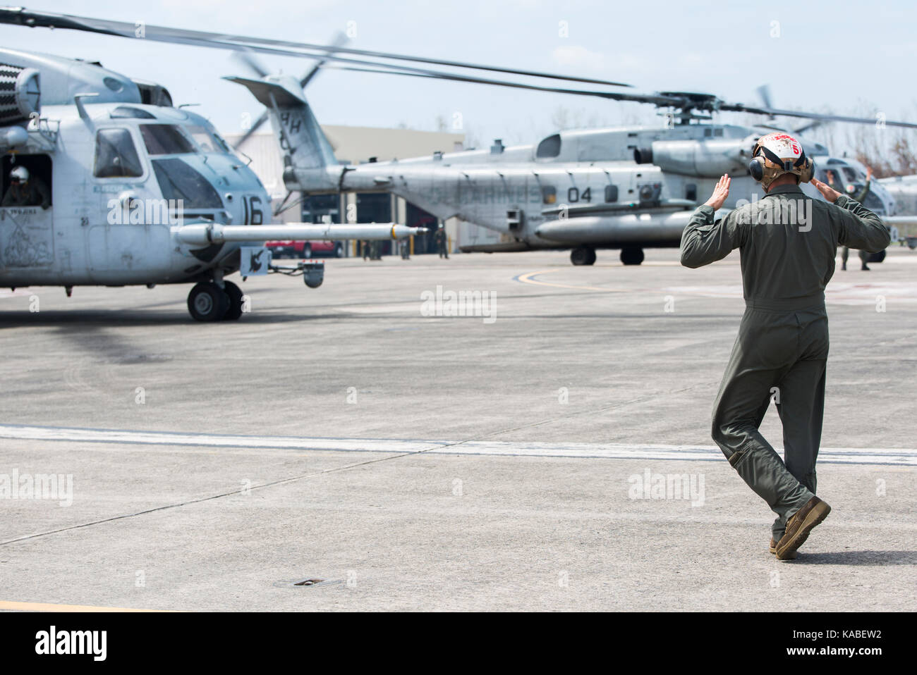 CH-53E Super Stallion helicopters with Joint Task Force Stock Photo