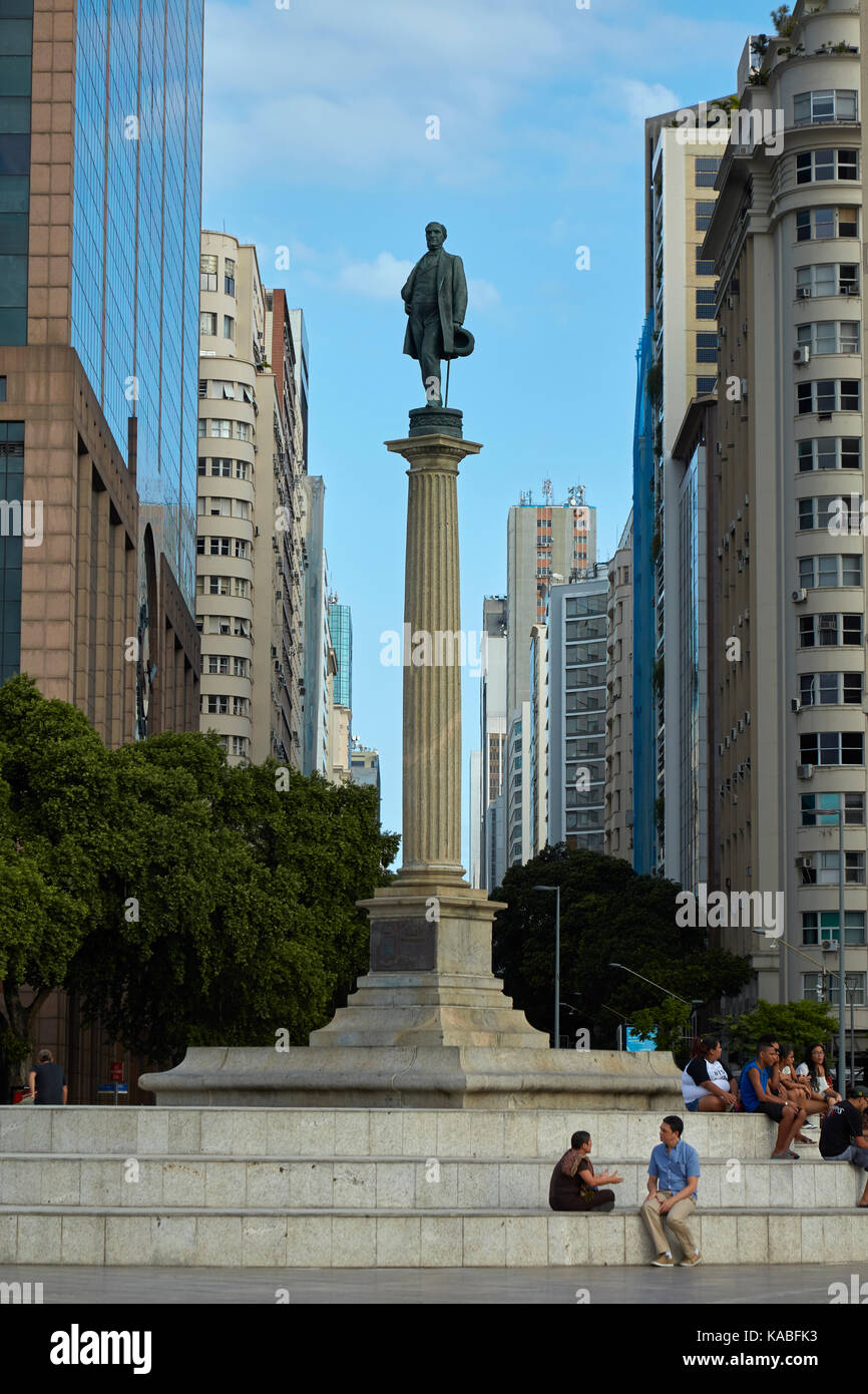 Barão de Mauá Statue, Praça Mauá, Centro, Rio de Janeiro, Brazil, South America Stock Photo