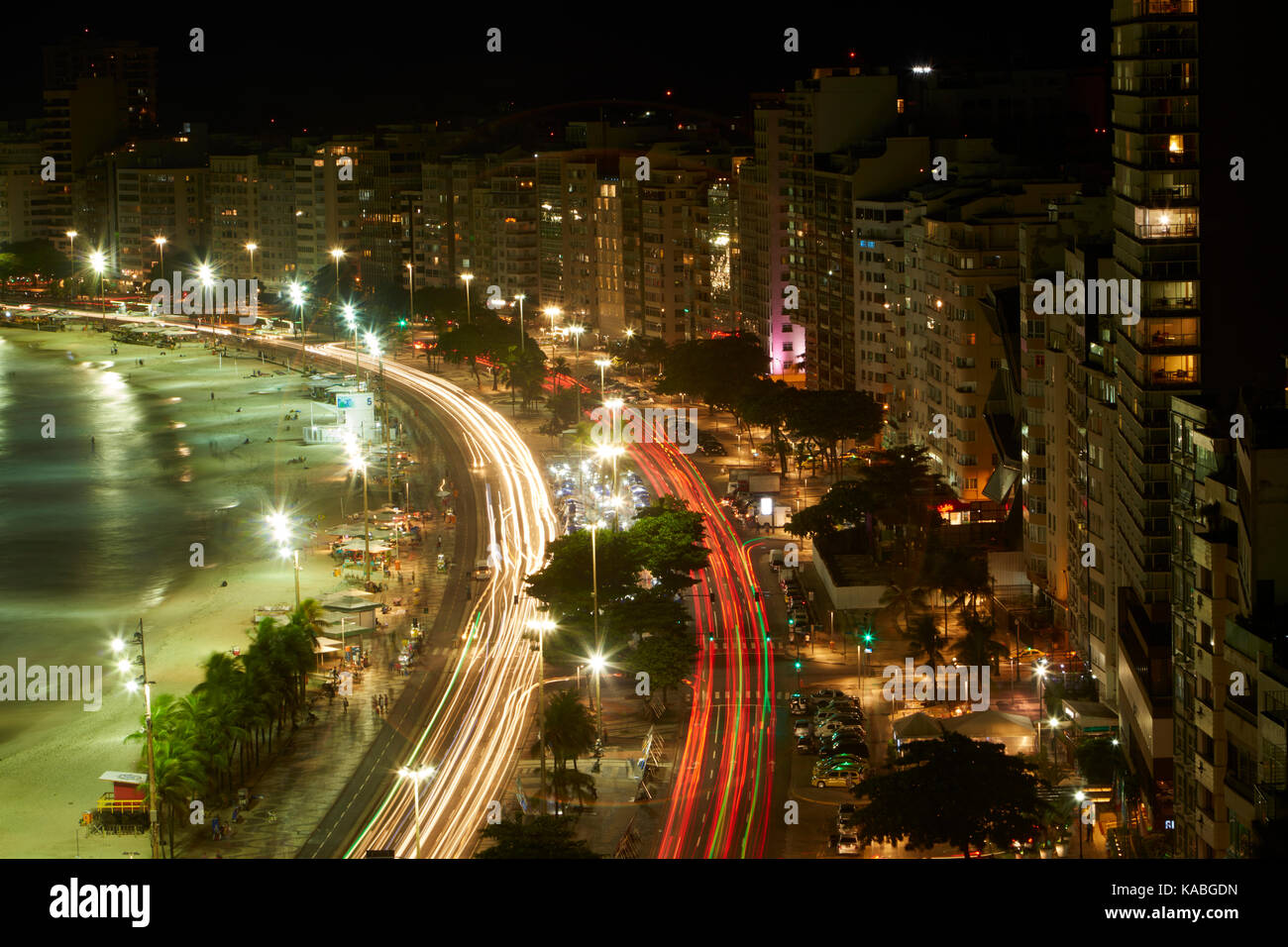 Traffic along Avenida Atlantica and Copacabana
