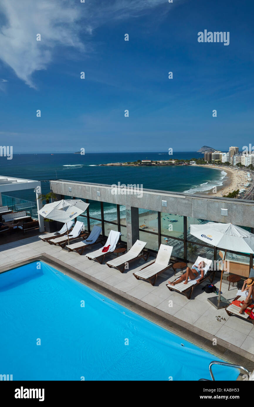 Rooftop swimming pool, Pestana Rio Atlantica Hotel, and Copacabana ...