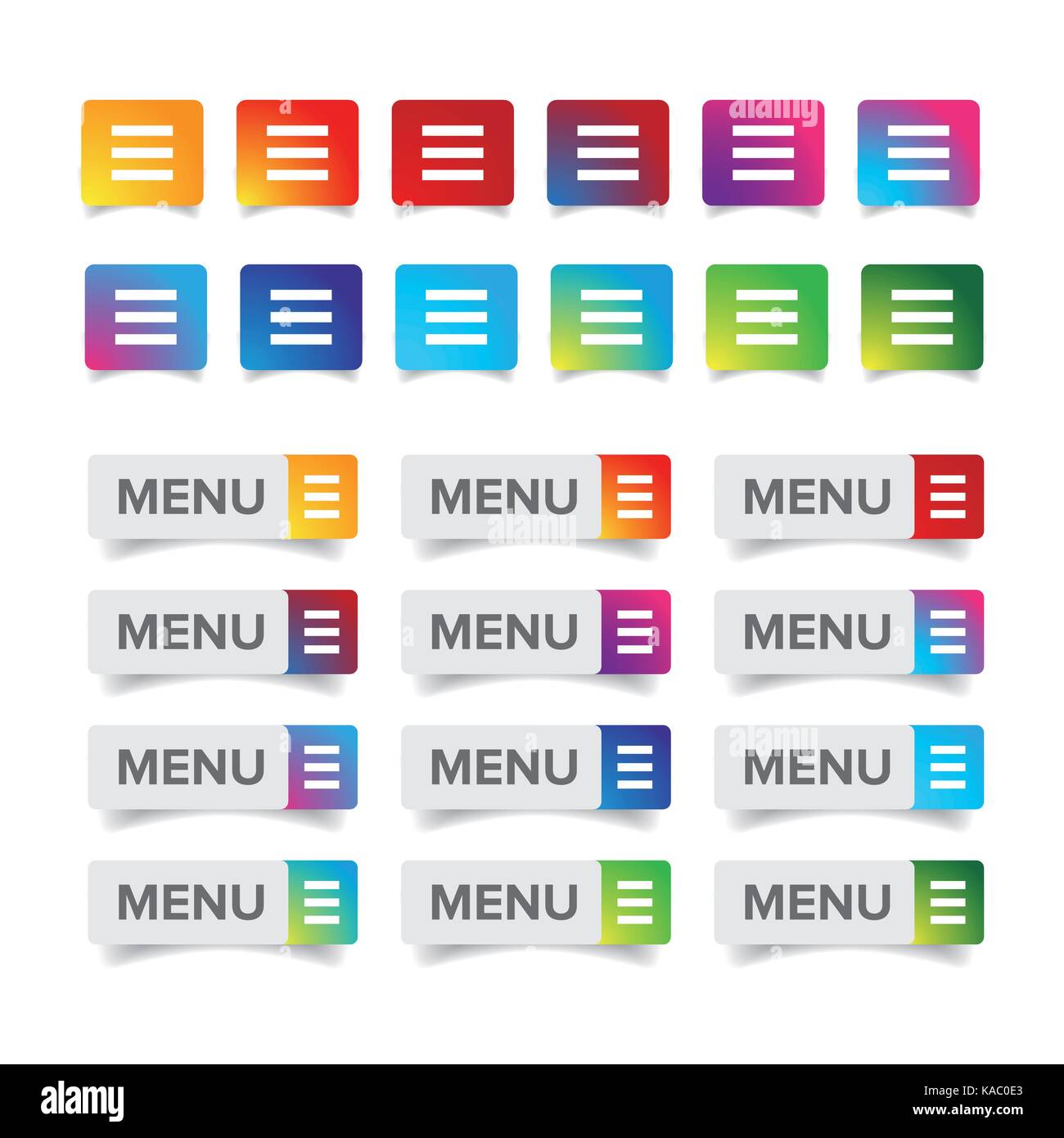 Web Menu Icon colorful set vector Stock Vector Image & Art - Alamy