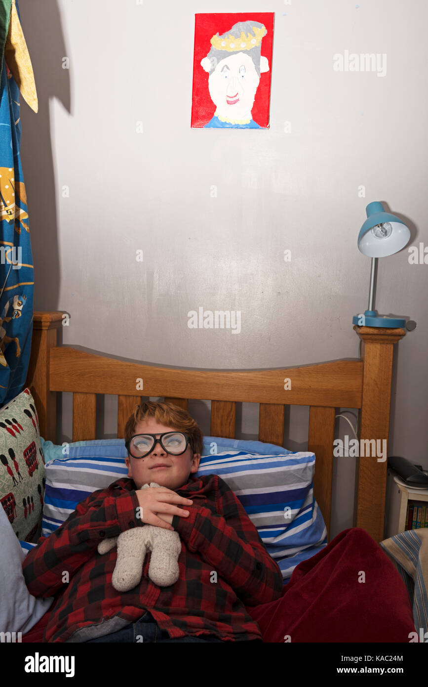 11 Year Old Boy In His Bedroom Stock Photo 161304996 Alamy