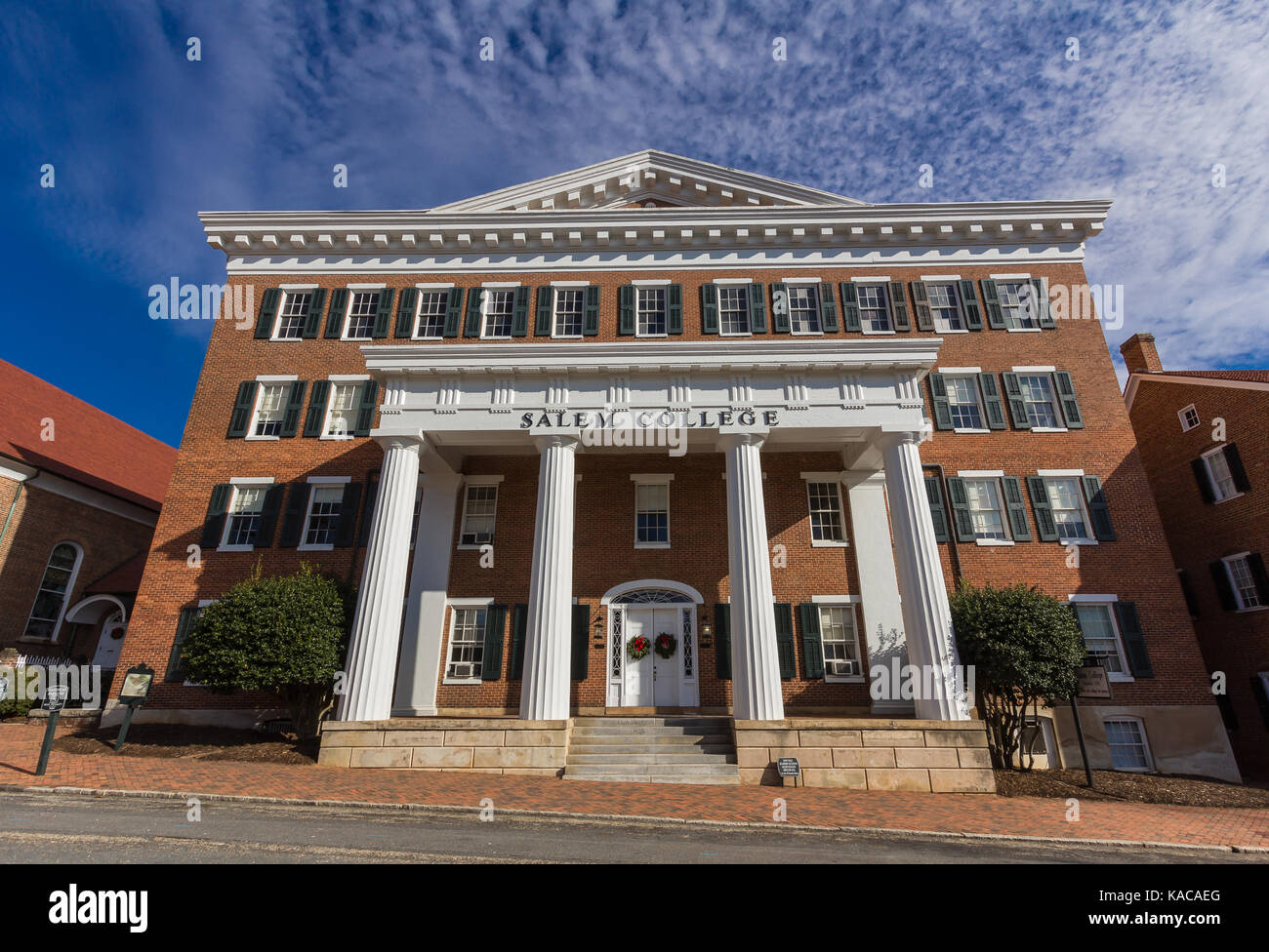 Main Hall at Salem College in WinstonSalem, NC. Build 1856 Stock Photo Alamy