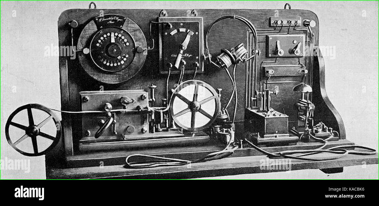 Telegraph transmitter 1914 tauleigne Stock Photo