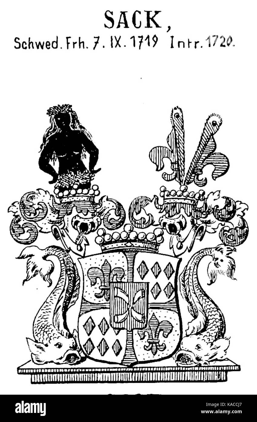 Sack (ab 1719)   Adel der russischen Ostseeprovinzen   Nicht immatrikulierter Adel (Neuer Siebmacher Bd. 3 Abt. 11 II Taf. 119) Stock Photo